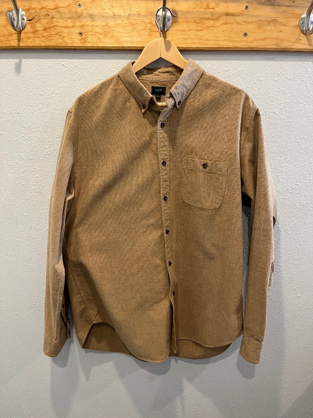 J Crew Brown Button Down Long Sleeve Shirt Men's Size XL